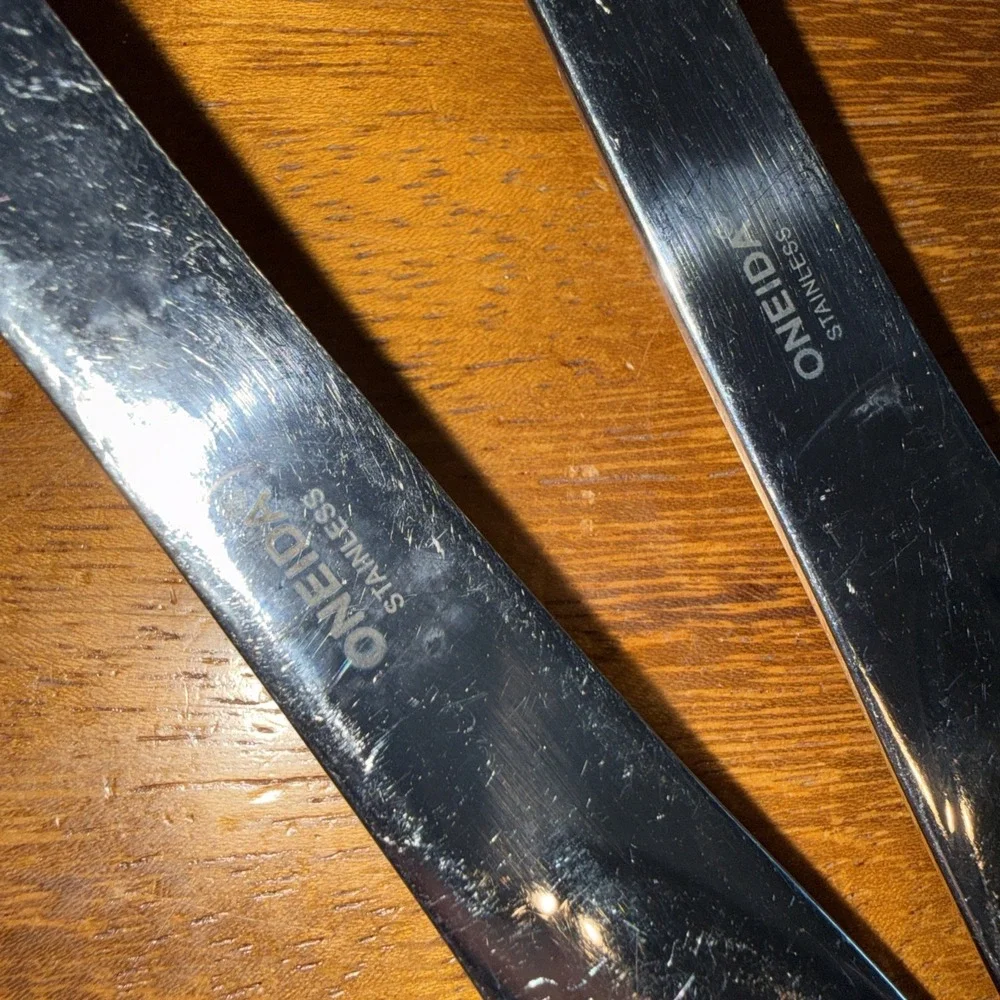 ONEIDA Slotted And Non Slotted Serving Spoons Stainless Steel‎ 12